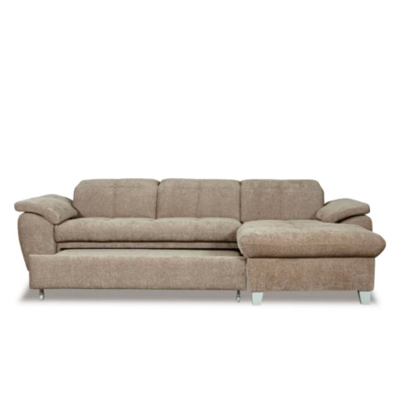 Coltar Extensibil Cu Insula Dreapta Sevilia Lux, 5 Locuri, Tetiere Reglabile, Maro Deschis, 272 Cm-01