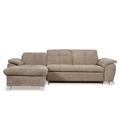 Coltar Extensibil Cu Insula Stanga Sevilia Lux, 5 Locuri, Tetiere Reglabile, Maro deschis, 272 Cm-01