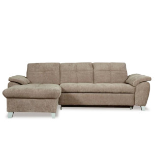 Coltar Extensibil Cu Insula Stanga Sevilia Lux, 5 Locuri, Tetiere Reglabile, Maro deschis, 272 Cm