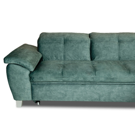 Coltar Extensibil Cu Insula Dreapta Sevilia Lux, 5 Locuri, Tetiere Reglabile, Verde Petrol, 272 Cm-01