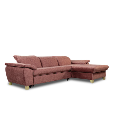 Coltar Extensibil Cu Insula Dreapta Sevilia Lux, 5 Locuri, Tetiere Reglabile, Roz Prafuit Inchis, 272 Cm-01