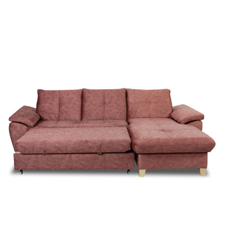 Coltar Extensibil Cu Insula Dreapta Sevilia Lux, 5 Locuri, Tetiere Reglabile, Roz Prafuit Inchis, 272 Cm-01