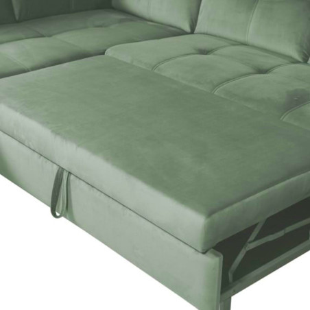 Coltar Extensibil Cu Otoman Mic Stanga Sevilia Lux, Lada Depozitare, 5 Locuri, Tetiere Reglabile, Verde Menta, 280 Cm-01