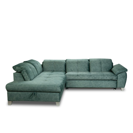 Coltar Extensibil Cu Otoman Mic Stanga Sevilia Lux, Lada Depozitare, 5 Locuri, Tetiere Reglabile, Verde Petrol, 280 Cm-01