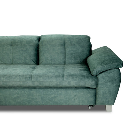 Coltar Extensibil Cu Otoman Mic Stanga Sevilia Lux, Lada Depozitare, 5 Locuri, Tetiere Reglabile, Verde Petrol, 280 Cm-01