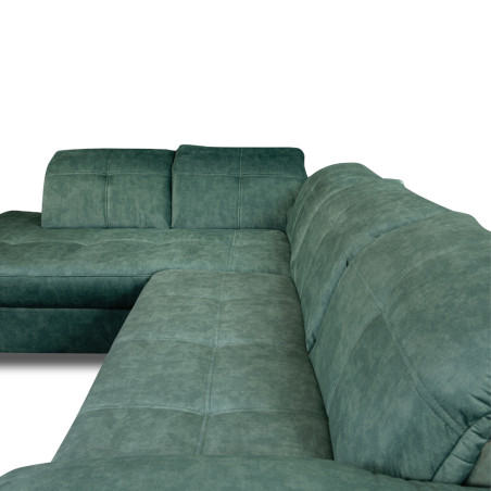 Coltar Extensibil Cu Otoman Mic Stanga Sevilia Lux, Lada Depozitare, 5 Locuri, Tetiere Reglabile, Verde Petrol, 280 Cm-01