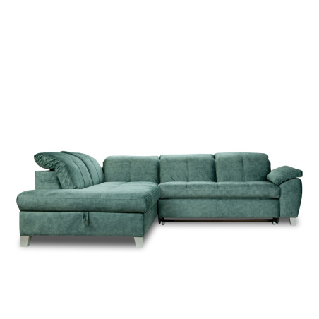 Coltar Extensibil Cu Otoman Mic Stanga Sevilia Lux, Lada Depozitare, 5 Locuri, Tetiere Reglabile, Verde Petrol, 280 Cm-01