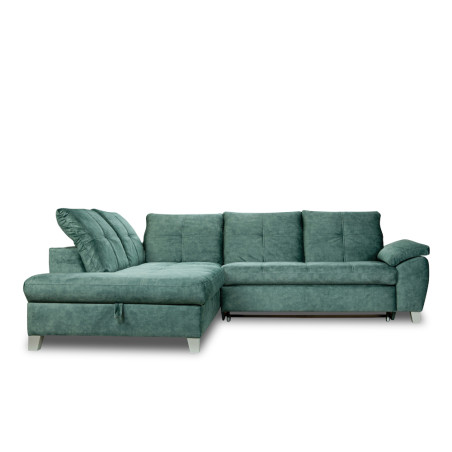 Coltar Extensibil Cu Otoman Mic Stanga Sevilia Lux, Lada Depozitare, 5 Locuri, Tetiere Reglabile, Verde Petrol, 280 Cm-01