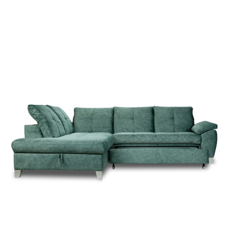 Coltar Extensibil Cu Otoman Mic Stanga Sevilia Lux, Lada Depozitare, 5 Locuri, Tetiere Reglabile, Verde Petrol, 280 Cm-01