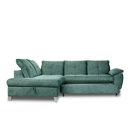 Coltar Extensibil Cu Otoman Mic Stanga Sevilia Lux, Lada Depozitare, 5 Locuri, Tetiere Reglabile, Verde Petrol, 280 Cm-01