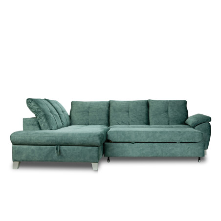 Coltar Extensibil Cu Otoman Mic Stanga Sevilia Lux, Lada Depozitare, 5 Locuri, Tetiere Reglabile, Verde Petrol, 280 Cm-01