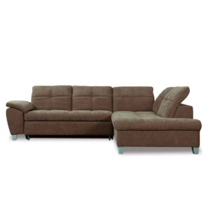 Coltar Extensibil Cu Otoman Mic Dreapta Sevilia Lux, 5 Locuri, Tetiere Reglabile, Maro, 280 Cm