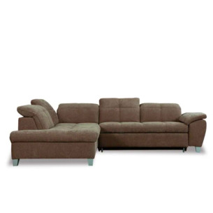 Coltar Extensibil Cu Otoman Mic Stanga Sevilia Lux, 5 Locuri, Tetiere Reglabile, Maro, 280 Cm
