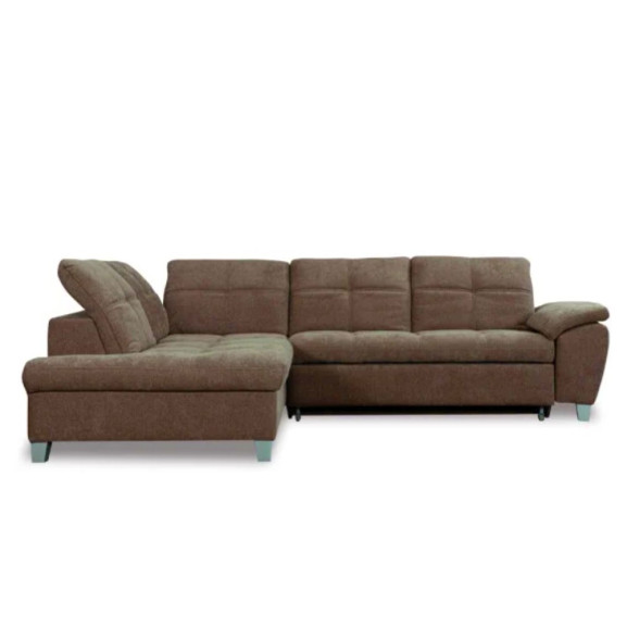 Coltar Extensibil Cu Otoman Mic Stanga Sevilia Lux, 5 Locuri, Tetiere Reglabile, Maro, 280 Cm