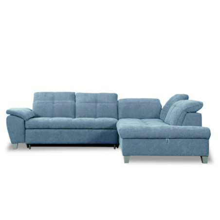 Coltar Extensibil Cu Otoman Mic Dreapta Sevilia Lux, Lada Depozitare, 5 Locuri, Tetiere Reglabile, Albastru, 280 Cm-01