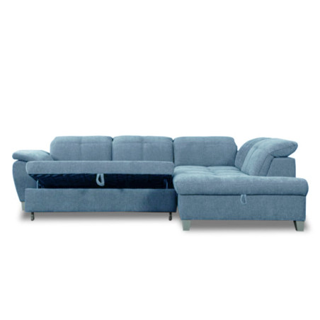 Coltar Extensibil Cu Otoman Mic Dreapta Sevilia Lux, Lada Depozitare, 5 Locuri, Tetiere Reglabile, Albastru, 280 Cm-01