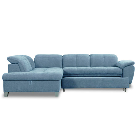 Coltar Extensibil Cu Otoman Mic Stanga Sevilia Lux, Lada Depozitare, 5 Locuri, Tetiere Reglabile, Albastru, 280 Cm-01