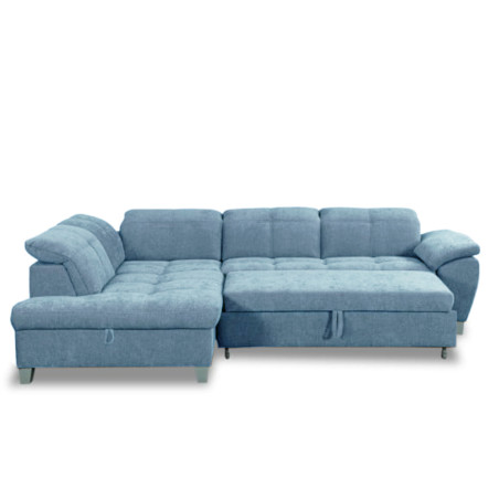 Coltar Extensibil Cu Otoman Mic Stanga Sevilia Lux, Lada Depozitare, 5 Locuri, Tetiere Reglabile, Albastru, 280 Cm-01