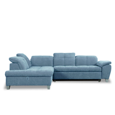 Coltar Extensibil Cu Otoman Mic Stanga Sevilia Lux, Lada Depozitare, 5 Locuri, Tetiere Reglabile, Albastru, 280 Cm-01
