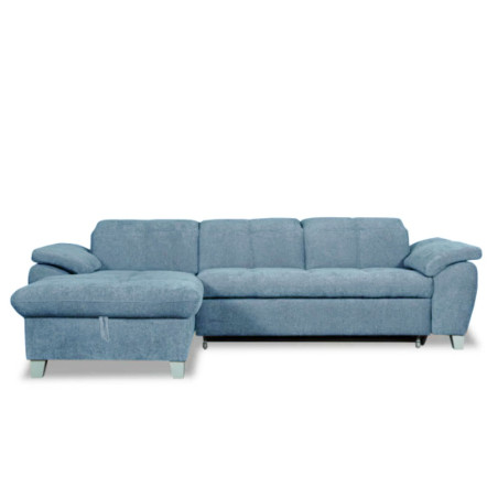 Coltar Extensibil Cu Insula Stanga Sevilia Lux, Lada Depozitare, 5 Locuri, Tetiere Reglabile, Albastru, 272 Cm-01