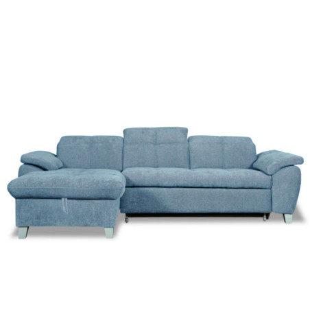 Coltar Extensibil Cu Insula Stanga Sevilia Lux, Lada Depozitare, 5 Locuri, Tetiere Reglabile, Albastru, 272 Cm-01