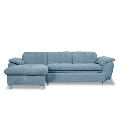 Coltar Extensibil Cu Insula Stanga Sevilia Lux, Lada Depozitare, 5 Locuri, Tetiere Reglabile, Albastru, 272 Cm-01