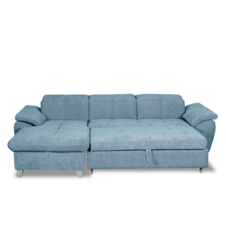Coltar Extensibil Cu Insula Stanga Sevilia Lux, Lada Depozitare, 5 Locuri, Tetiere Reglabile, Albastru, 272 Cm-01