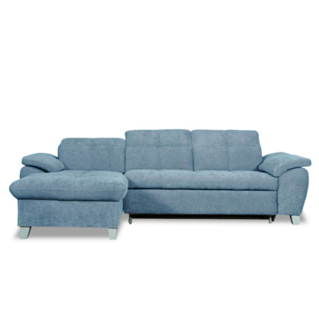 Coltar Extensibil Cu Insula Stanga Sevilia Lux, 5 Locuri, Tetiere Reglabile, Albastru, 272 Cm-01