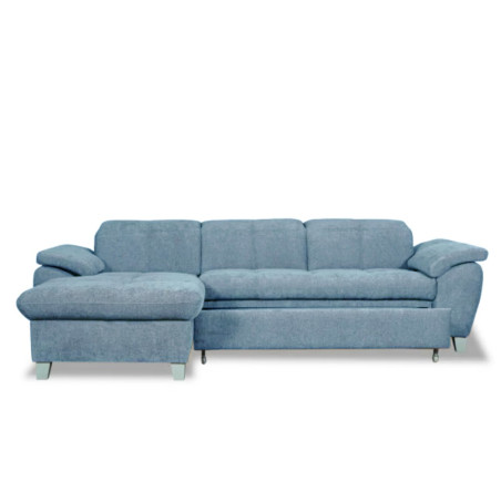 Coltar Extensibil Cu Insula Stanga Sevilia Lux, 5 Locuri, Tetiere Reglabile, Albastru, 272 Cm-01
