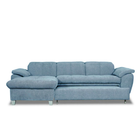 Coltar Extensibil Cu Insula Stanga Sevilia Lux, 5 Locuri, Tetiere Reglabile, Albastru, 272 Cm-01