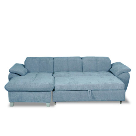 Coltar Extensibil Cu Insula Stanga Sevilia Lux, 5 Locuri, Tetiere Reglabile, Albastru, 272 Cm-01