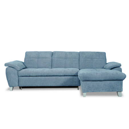 Coltar Extensibil Cu Insula Dreapta Sevilia Lux, 5 Locuri, Tetiere Reglabile, Albastru, 272 Cm-01