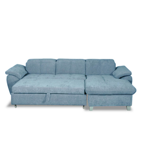 Coltar Extensibil Cu Insula Dreapta Sevilia Lux, 5 Locuri, Tetiere Reglabile, Albastru, 272 Cm-01