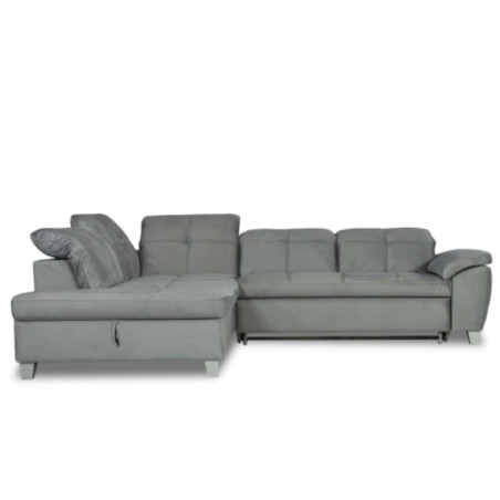 Coltar Extensibil Cu Otoman Mic Stanga Sevilia Lux, Lada Depozitare, 5 Locuri, Tetiere Reglabile, Gri, 280 Cm-01