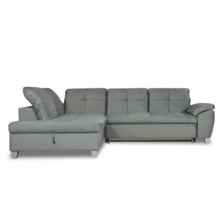 Coltar Extensibil Cu Otoman Mic Stanga Sevilia Lux, Lada Depozitare, 5 Locuri, Tetiere Reglabile, Gri, 280 Cm-01
