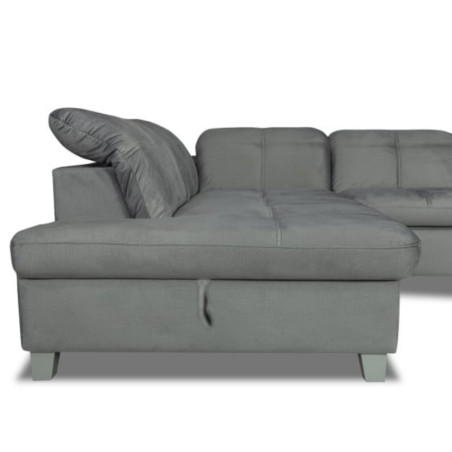 Coltar Extensibil Cu Otoman Mic Stanga Sevilia Lux, Lada Depozitare, 5 Locuri, Tetiere Reglabile, Gri, 280 Cm-01
