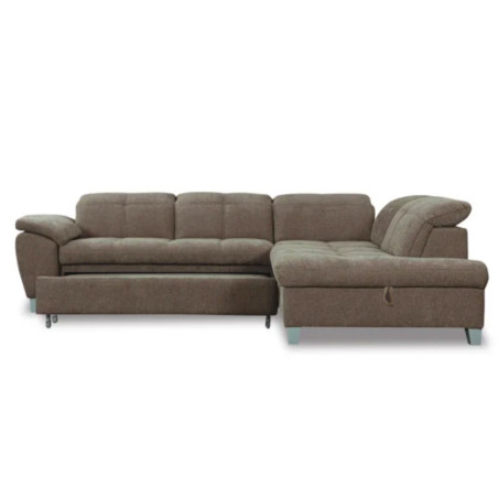 Coltar Extensibil Cu Otoman Mic Dreapta Sevilia Lux, Lada Depozitare, 5 Locuri, Tetiere Reglabile, Maro, 280 Cm-01
