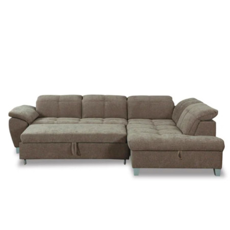 Coltar Extensibil Cu Otoman Mic Dreapta Sevilia Lux, Lada Depozitare, 5 Locuri, Tetiere Reglabile, Maro, 280 Cm-01