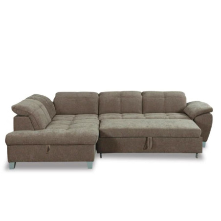 Coltar Extensibil Cu Otoman Mic Stanga Sevilia Lux, Lada Depozitare, 5 Locuri, Tetiere Reglabile, Maro, 280 Cm-01