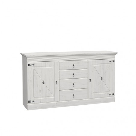 Bufet c 2 usi si 4 sertare Encanto, Pin Alb, 171.3 Cm-01