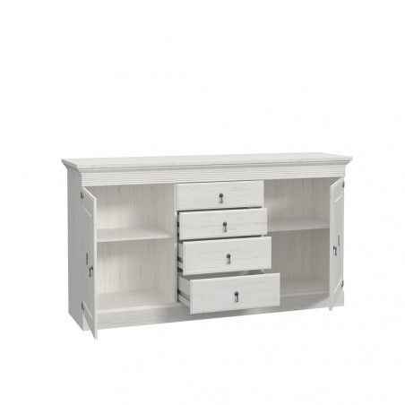 Bufet c 2 usi si 4 sertare Encanto, Pin Alb, 171.3 Cm-01