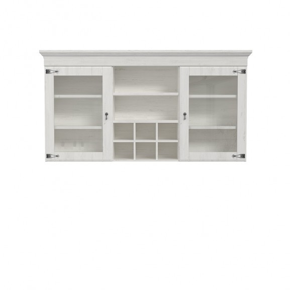 Vitrina Suprapozabil Encanto, Pin Alb, 171.3 Cm