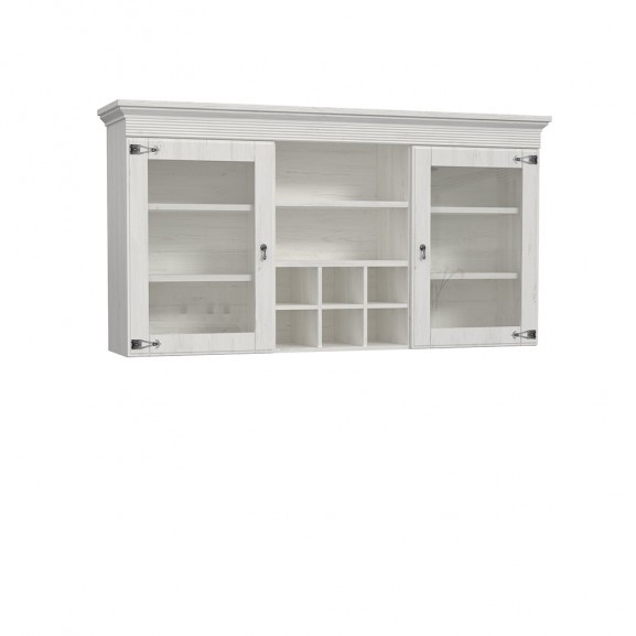 Vitrina suprapozabil encanto, 1713 x 902 x 380 mm., pin alb