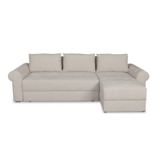 Coltar Extensibil Dreapta Trendy, 5 Locuri, Lada Depozitare, Wind 5, Crem, 275 Cm