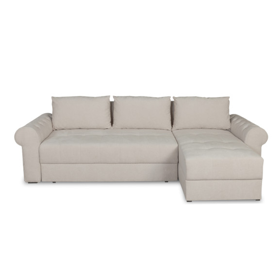 Coltar Extensibil Dreapta Trendy, 5 Locuri, Lada Depozitare, Wind 5, Crem, 275 Cm