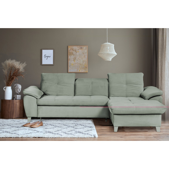 Coltar Extensibil Cu Insula Sevilia Lux, 5 Locuri, Tetiere Reglabile, 272 Cm
