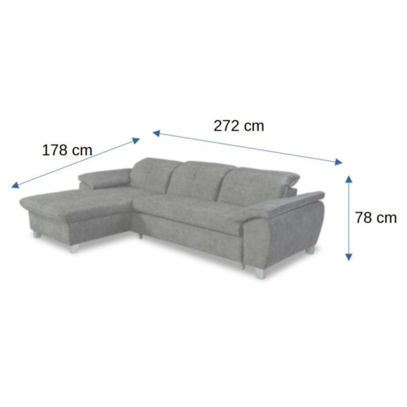 Coltar Extensibil Cu Insula Sevilia Lux, 5 Locuri, Tetiere Reglabile, 272 Cm