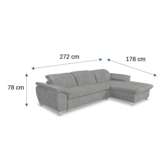 Coltar Extensibil Cu Insula Sevilia Lux, 5 Locuri, Tetiere Reglabile, 272 Cm