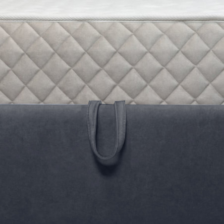 Pat Tapitat Verona, Dimensiune Saltea 180 x 200 Cm, Gri Inchis, Cu Somiera Rabatabila-01