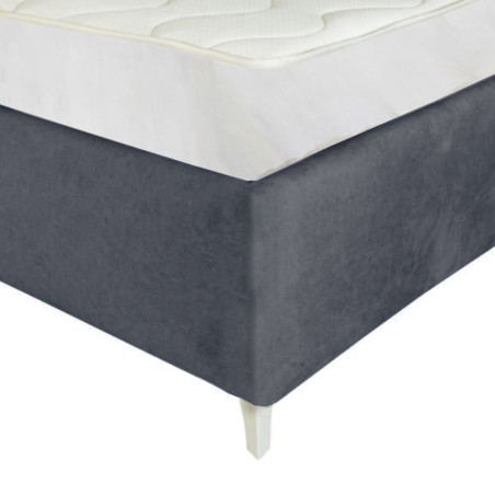 Pat Tapitat Verona, Dimensiune Saltea 180 x 200 Cm, Gri Inchis, Cu Somiera Rabatabila-01